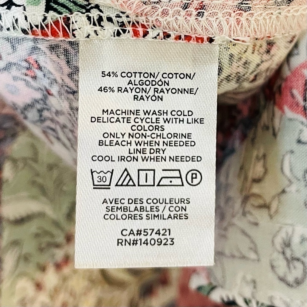 Loft Patchwork Bloom Everyday Pocket Button Down … - image 6